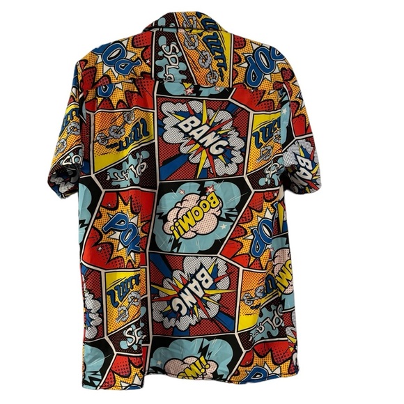 Men’s button up Comic Print Shirt Oh Snap Drill Clothing Size M. - Picture 4 of 9
